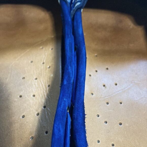 MERCANTI Fiorentini Nubuck Driving Shoes Blue Leather Loafers Womens 9B - Picture 13 of 14